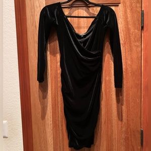 Bardot black velvet dress NWT